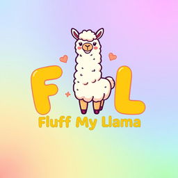 A playful and vibrant logo design featuring a stylized llama as the central character