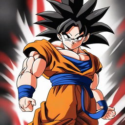 A top-quality digital art image showcasing Goku from Dragonball GT in his Super Saiyan 4 form