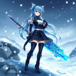 A stunning fantasy character design of Esdeath from the anime 'Akame ga Kill'
