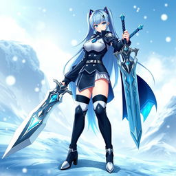 A stunning fantasy character design of Esdeath from the anime 'Akame ga Kill'