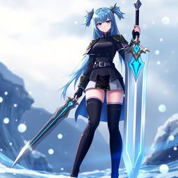 A stunning fantasy character design of Esdeath from the anime 'Akame ga Kill'