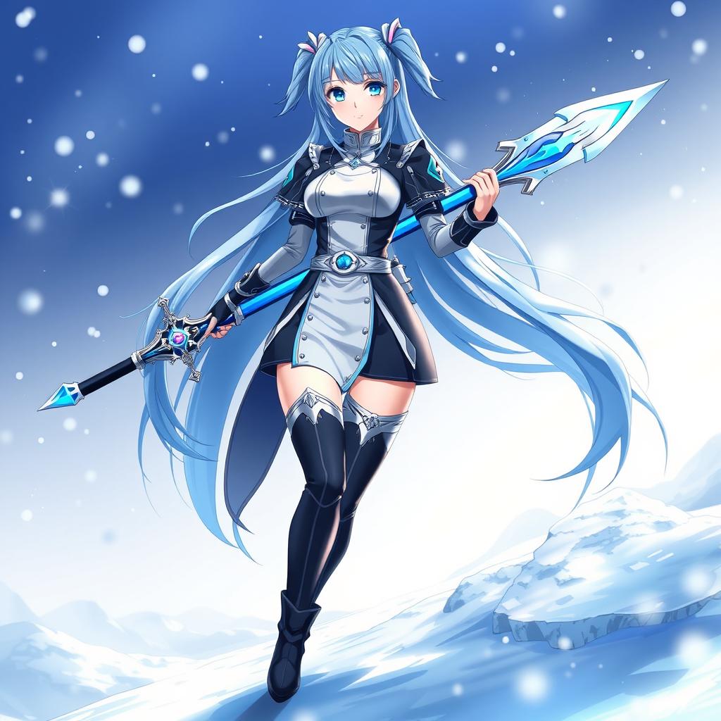 A stunning fantasy character design of Esdeath from the anime 'Akame ga Kill'
