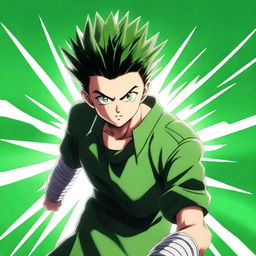 An image of Gon Freecss from Hunter x Hunter, reimagined as a real person