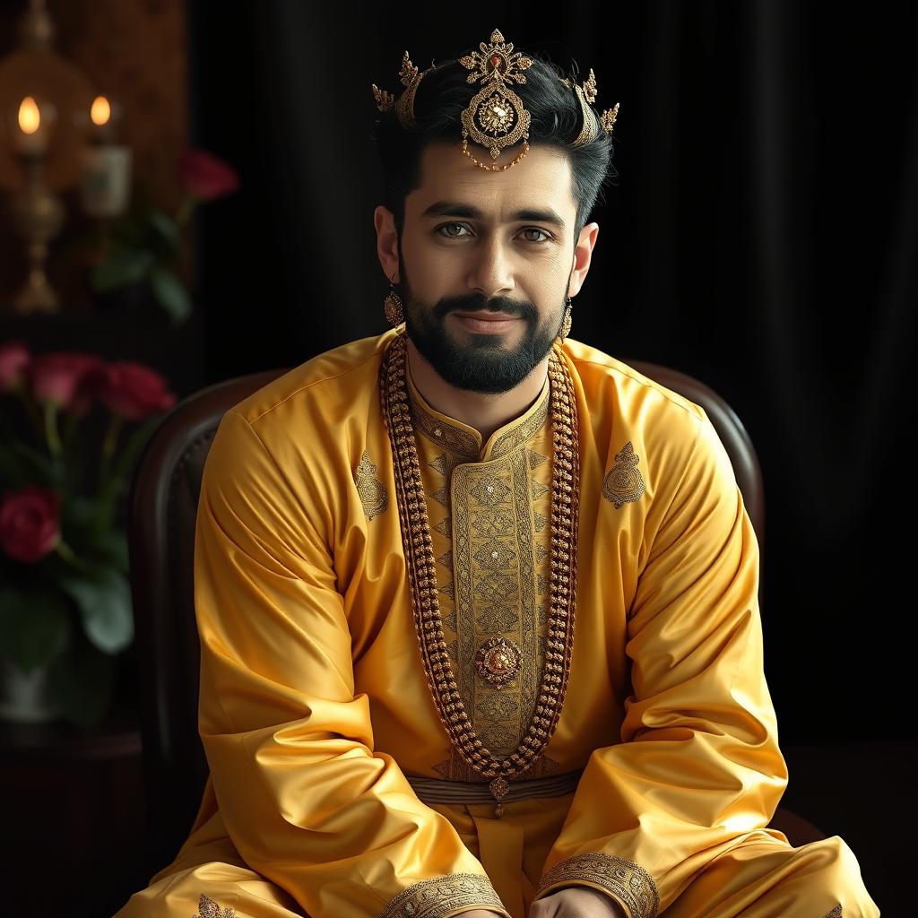 تصوير شخصية سونغ جين وو من أنمي سول ليفنج، رجل وسيم ذو ملامح جذابة وشخصية قوية، يرتدي زي قتالي أنيق بلون أسود مع تفاصيل زرقاء، شعره أسود طويل ينسدل بشكل جذاب، وجهه يحمل تعبير القوة والثقة، في خلفية غابة غامضة وداكنة، مع تأثيرات سحرية تتلألأ حوله لتعكس قوته الكبيرة،