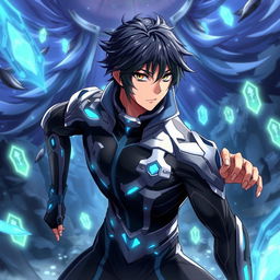 A stunning illustration of Sung Jin-Woo from the anime 'Solo Leveling'