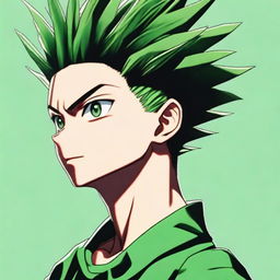 A high-quality, realistic digital art portrait of Gon Freecss from Hunter x Hunter as a real-life individual