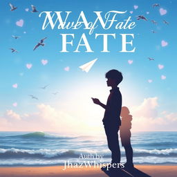 A book cover titled 'Wave of Fate' featuring soft, elegant pastel font
