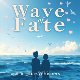A book cover titled 'Wave of Fate' featuring soft, elegant pastel font