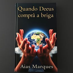 A captivating book cover featuring two hands gently holding the Earth with a soft halo of clouds surrounding them