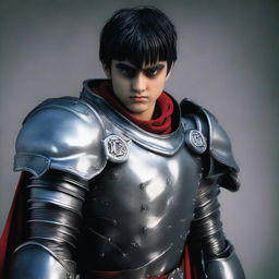 An enhanced photograph of a cosplayer dressed as Guts from Berserk, now with a more realistic-looking armor