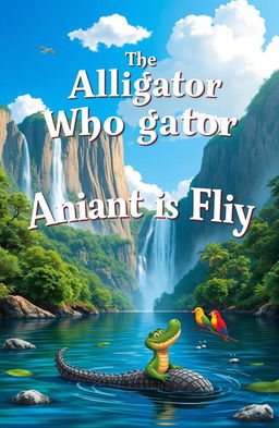 A beautiful nature scene featuring majestic waterfalls cascading down steep mountains, surrounded by lush greenery