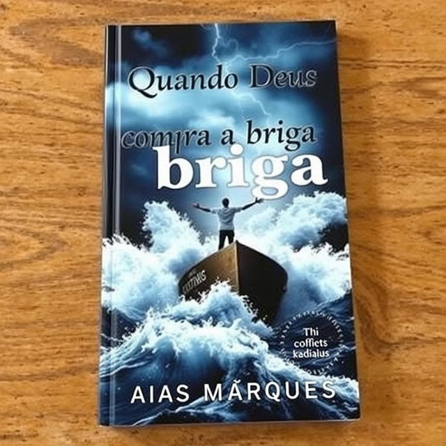 A dramatic book cover featuring a person standing on a boat in the middle of a tumultuous ocean, with their arms open wide, reminiscent of the iconic Titanic scene