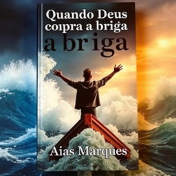 A dramatic book cover featuring a person with arms wide open on the edge of a boat in the midst of a tumultuous sea, reminiscent of the iconic Titanic scene