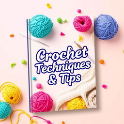 A creatively designed ebook cover for 'Crochet Techniques & Tips