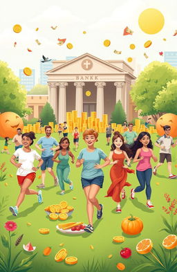 An illustration that visually represents the concept of health as a valuable resource, similar to wealth