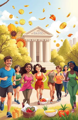 An illustration that visually represents the concept of health as a valuable resource, similar to wealth