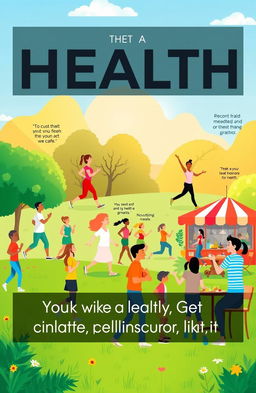 A vibrant and inspiring scene illustrating the concept of treating health as a valuable resource, just like wealth