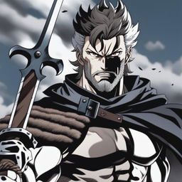 This digital art image showcases a character, who bears a striking resemblance to the protagonist from Black Clover, now with a notable change