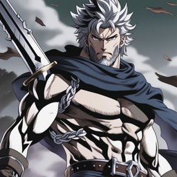 This digital art image showcases a character, who bears a striking resemblance to the protagonist from Black Clover, now with a notable change