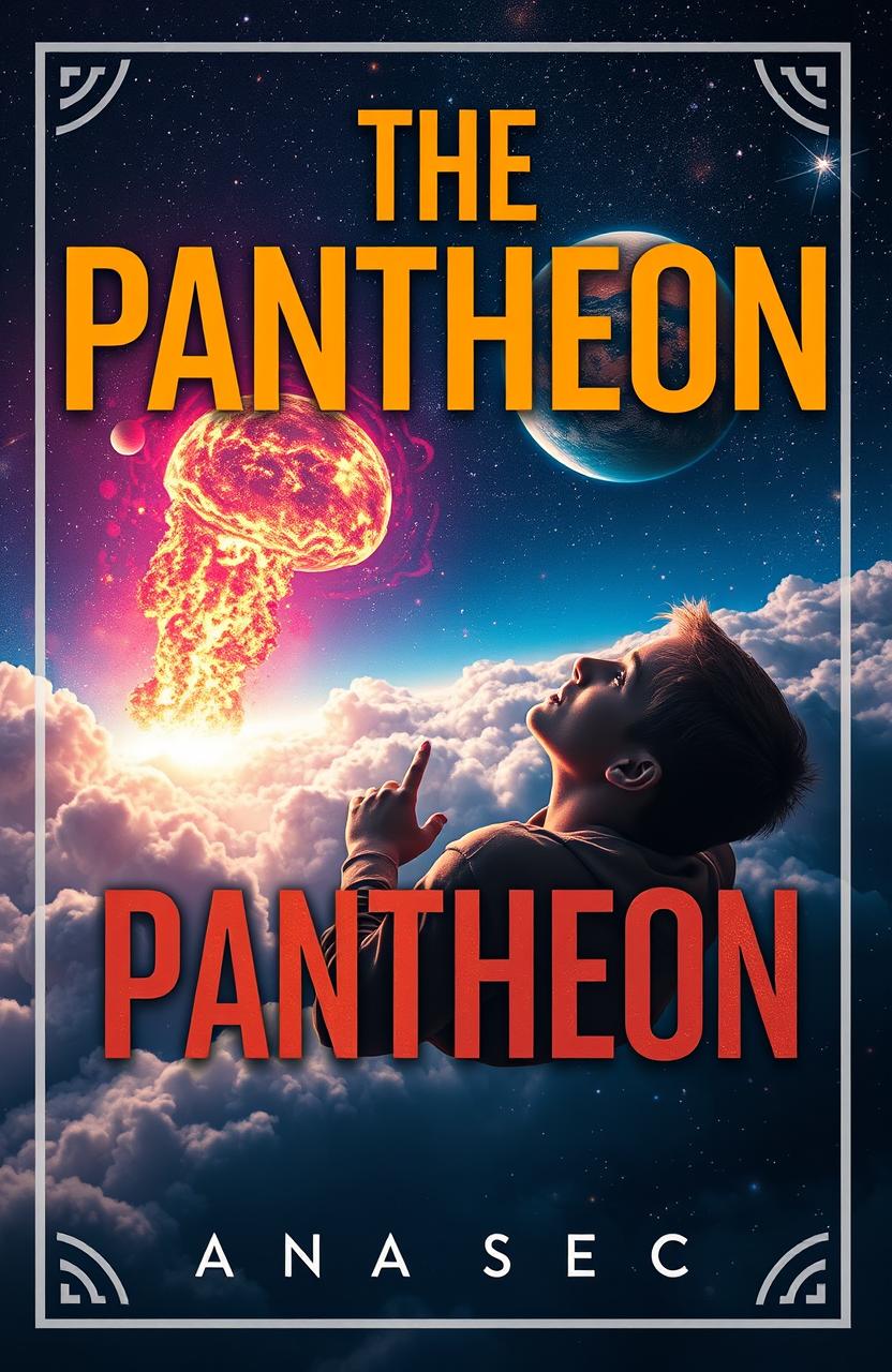 A captivating book cover design featuring a young man in a sci-fi style, floating helplessly in the vast cosmos