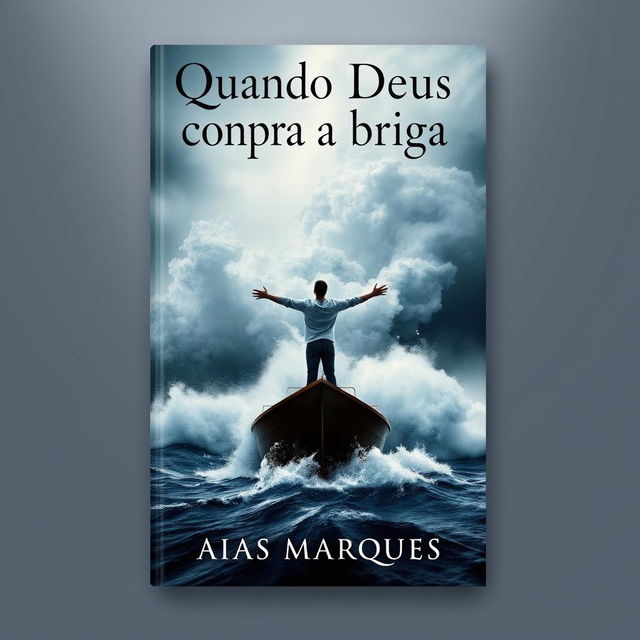 A dramatic book cover scene showing a person standing on a boat in the middle of a turbulent sea, with arms outstretched, reminiscent of the iconic Titanic pose