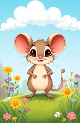 A charming illustration of a small mouse named Alexander