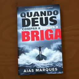 A dramatic book cover featuring a person standing on a boat in the middle of a stormy sea, with arms wide open
