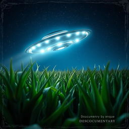 A captivating book cover design featuring a UFO hovering above a lush cornfield under a starry night sky