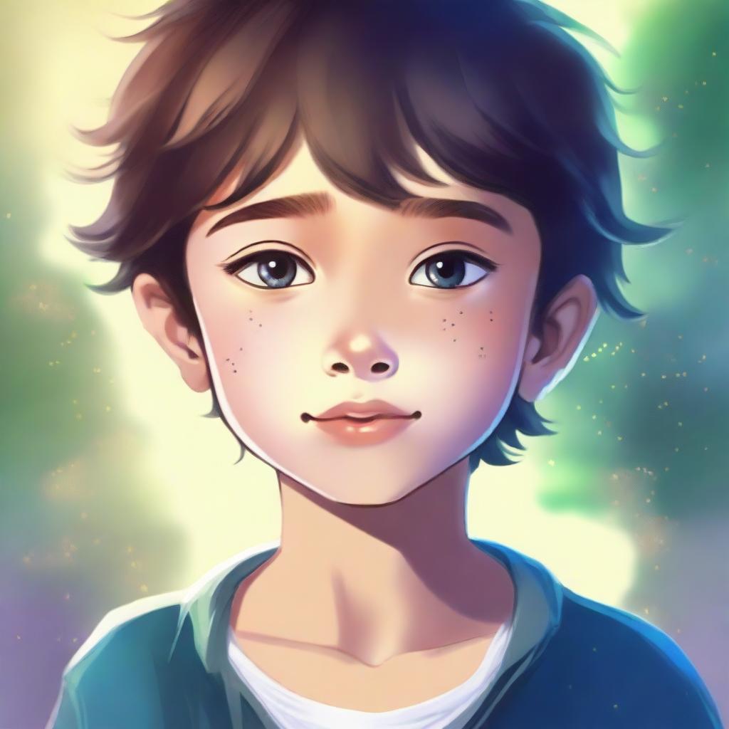 A high-quality digital art depiction of a young boy, brimming with innocence