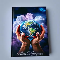 A captivating book cover featuring hands gently cradling the Earth, similar in style to the 'Twilight' series cover