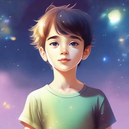 A high-quality digital art depiction of a young boy, brimming with innocence