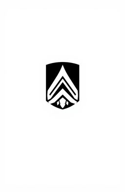 A striking black and white image featuring a new military logo prominently displayed in the center