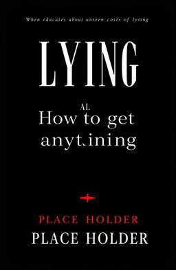 A minimalistic and beautiful book cover design for the title "Lying - How to get anything you want" by Place Holder