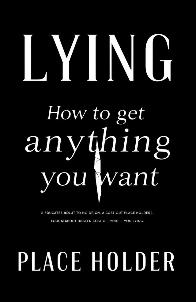 A minimalistic and beautiful book cover design for the title "Lying - How to get anything you want" by Place Holder