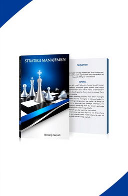 A professional and visually appealing book cover for 'Strategi Manajemen' by Bintang Narpati, featuring a sleek and modern design