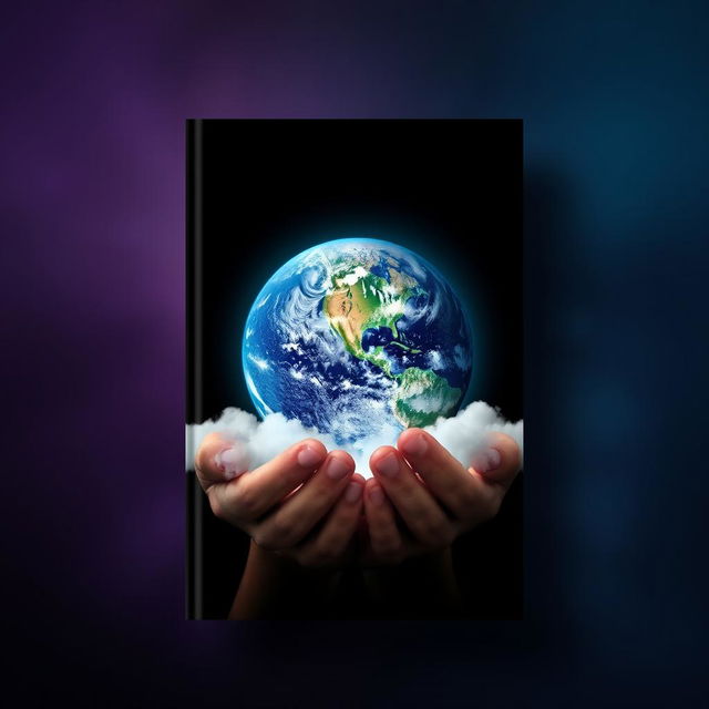 A captivating book cover design featuring two hands gently cradling the Earth, resembling the style of the Twilight series cover