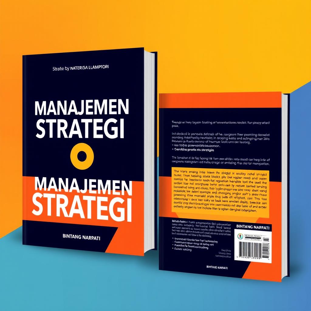 Desain sampul buku depan dan belakang profesional dan menarik untuk buku berjudul 'MANAJEMEN STRATEGI' oleh BINTANG NARPATI