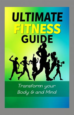 An ebook cover design for an exercise book, featuring a vibrant and motivating atmosphere