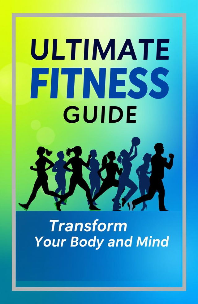 An ebook cover design for an exercise book, featuring a vibrant and motivating atmosphere