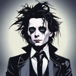 An image of Edward Scissorhands, rendered in a high-quality digital art style