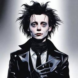 An image of Edward Scissorhands, rendered in a high-quality digital art style