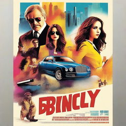 A high-resolution movie poster for an action-comedy titled 'Bently', designed in digital art