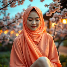 A gorgeous 18-year-old Chinese girl with white healthy skin and an oval face, partially closing her eyes, radiating stunning beauty and confidence