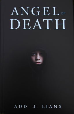 A mysterious book cover featuring a boy in a black hoodie, surrounded by deep, enveloping shadows that create an aura of intrigue