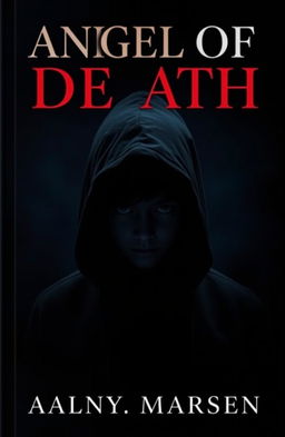 A mysterious book cover featuring a boy in a black hoodie, surrounded by deep, enveloping shadows that create an aura of intrigue