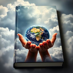 A stunning book cover featuring two hands gently cradling the Earth, similar to the iconic style of the Twilight series cover
