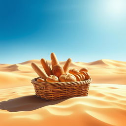 A captivating book cover illustration depicting a serene desert landscape with rolling dunes under a bright, clear blue sky