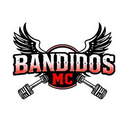 A t-shirt design in a text-based style for a motorcycle club featuring the bold and prominent text 'BANDIDOS MC'