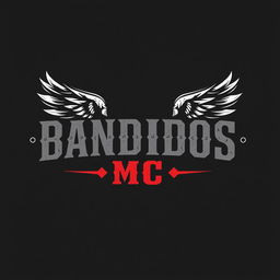A t-shirt design in a text-based style for a motorcycle club featuring the bold and prominent text 'BANDIDOS MC'