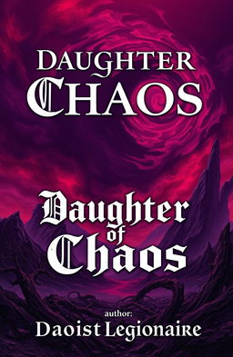 A chaotic landscape with a swirling air of destruction, featuring dramatic dark purple and red colors